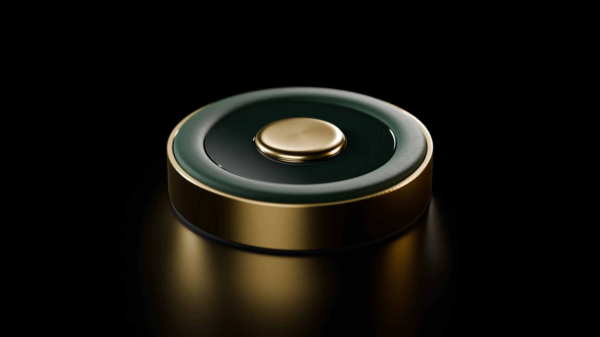 OBEDIO Signature SmartButton in 24k gold with dark green Nappa leather