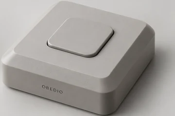 Square monolith in matte grey
