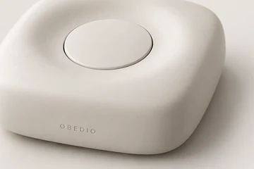 Rounded pebble form in matte white